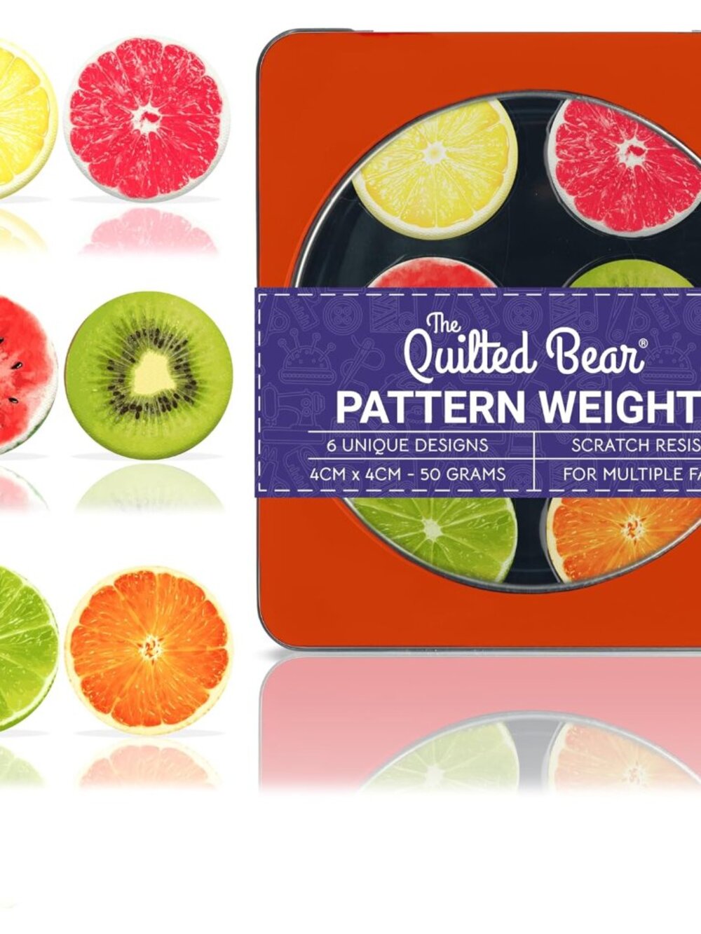 Fabric & Paper Pattern Weight Set, Funky Fruit
